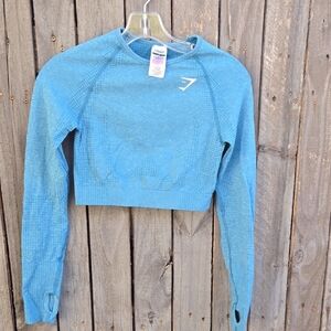 Gymshark Teal Long Sleeve Crop Top